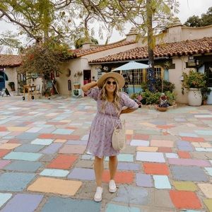 Mini Smocked Floral Dress in Lilac